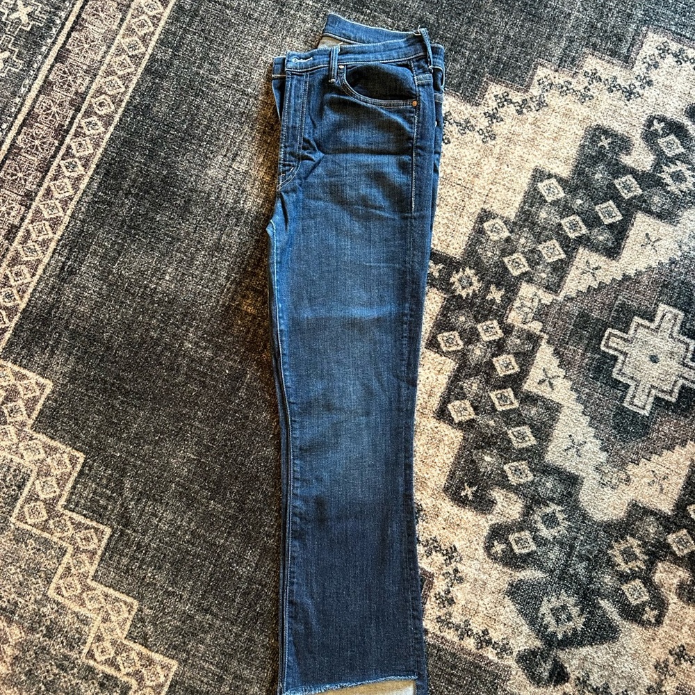 COPY - MOTHER Blue Ankle Cropped Jeans